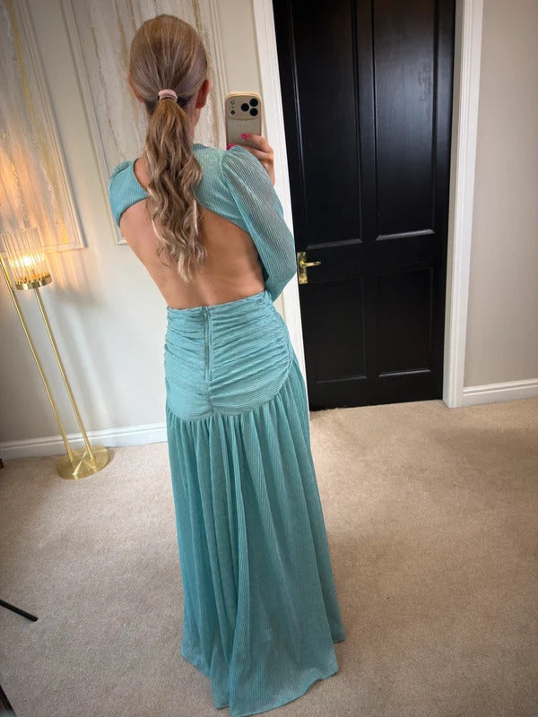 Anne Louise Boutique Blue Goddess Open Back Maxi Dress 6