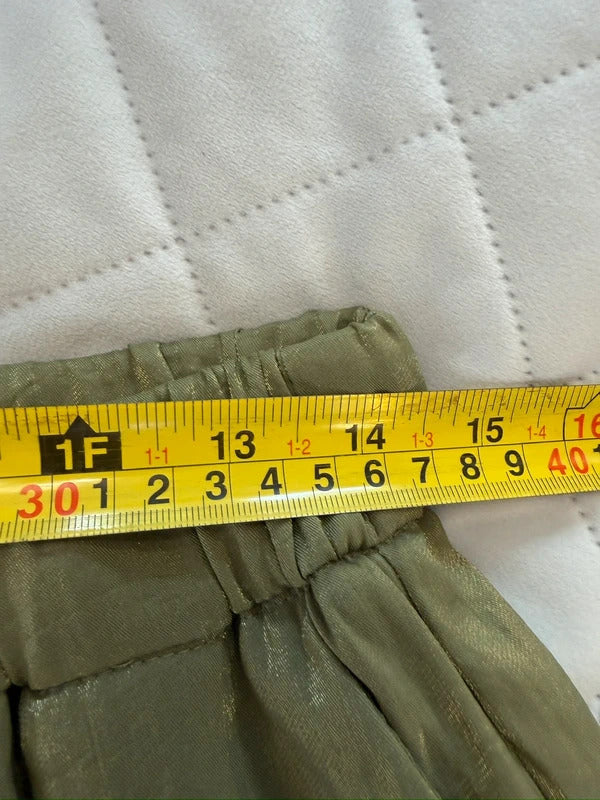 Zara Metallic Green Wide Leg Trouser Small