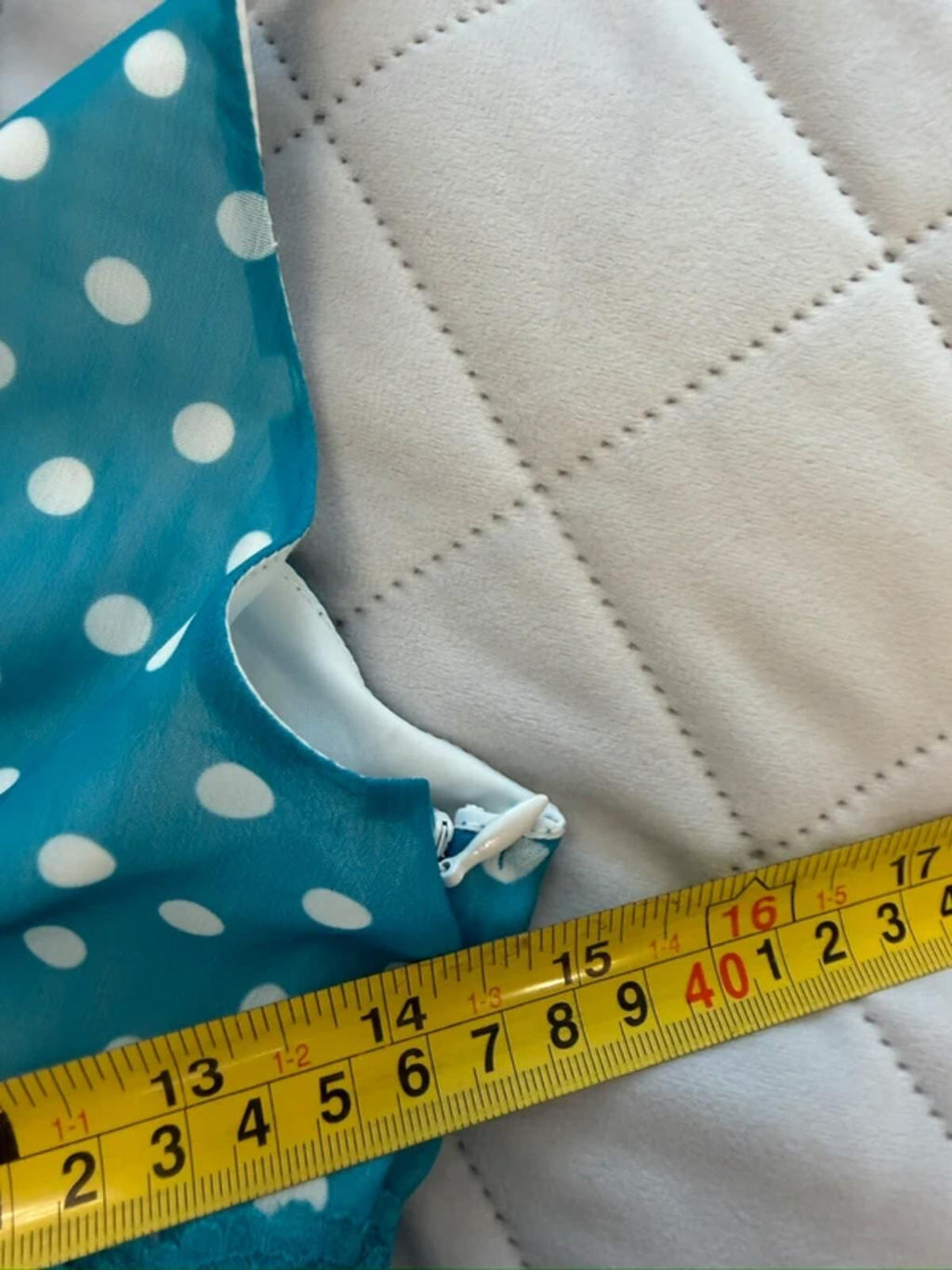 Golden Days Teal Blue & White Polka Dot Tiered Maxi Dress 8