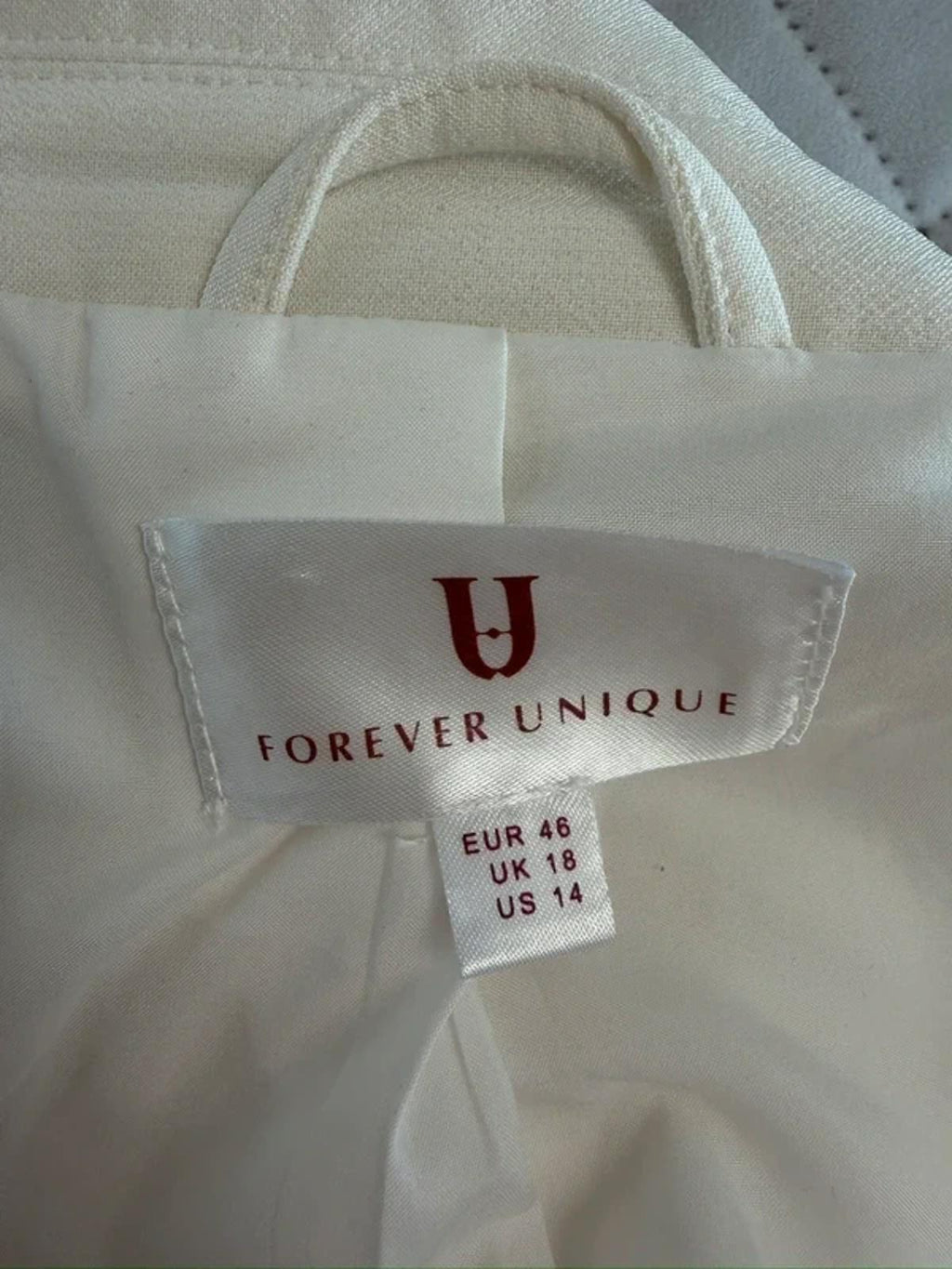 Forever Unique White Blazer 18