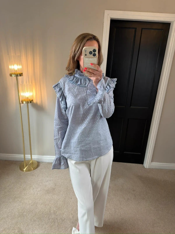 Lost Ink Dobby Frill Blouse 16