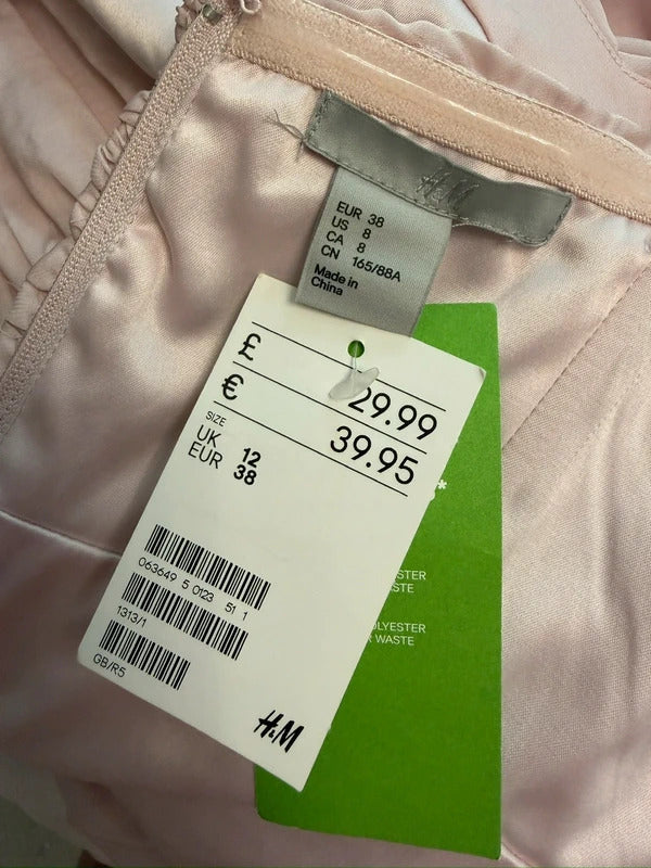 H&M Pink Draped Mini Dress BNWT 10