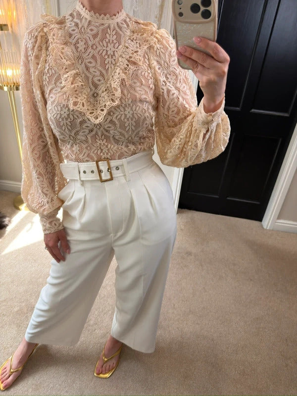BNWT Miss Selfridge Cream Lace Blouse 8