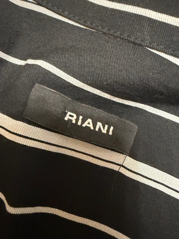 Riani Black & White Striped Shirt Dress Short Sleeve Size 10