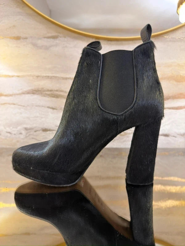 Hobbs London Pony Style Calfskin Heeled Chelsea Boots 7