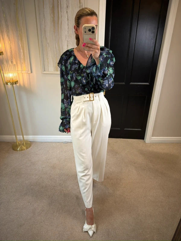 BNWT Warehouse Black Floral Boho Blouse 12