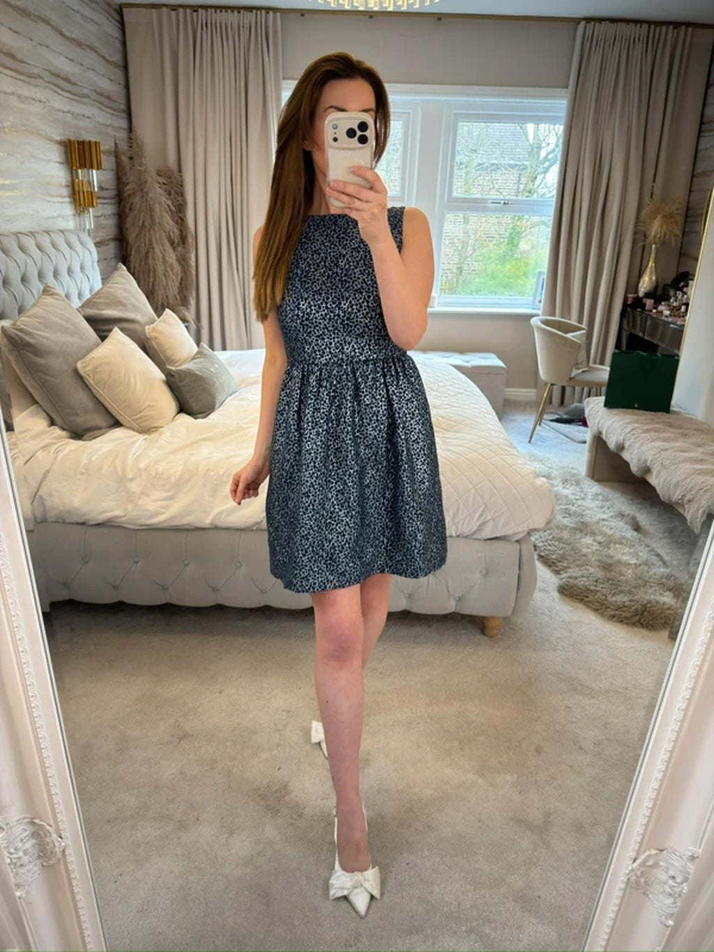 BNWT Alice + Olivia Navy & Silver Mini Dress 8