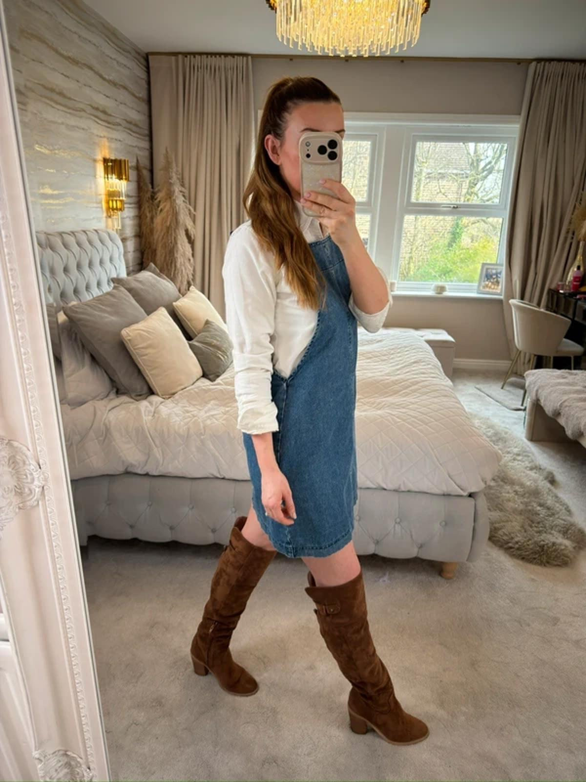 Matalan Denim Pinafore Dress 10