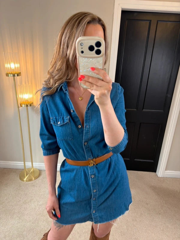 Zara Denim Shirt Dress Size Small
