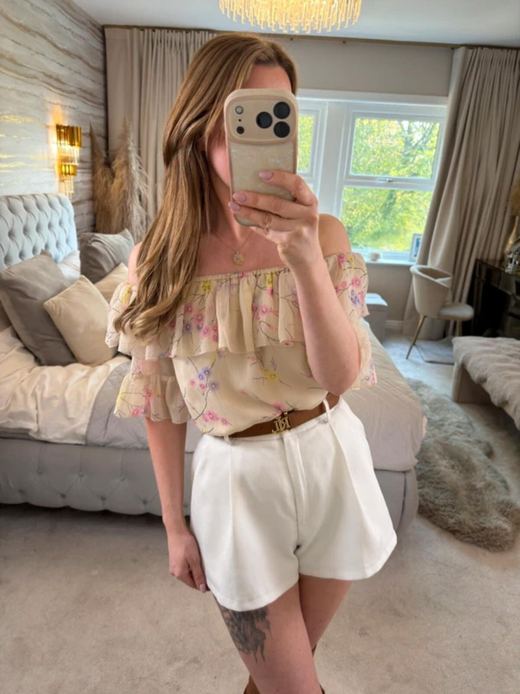 River Island Cream Frill Boho Blouse 8