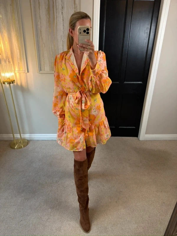 Oasis Multicoloured Floral Belted Shirt Dress 18