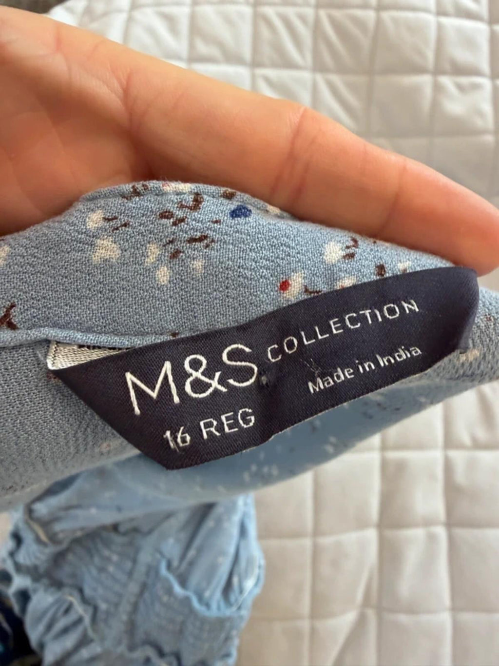 M&S Blue Floral Tassel Midi Dress 16