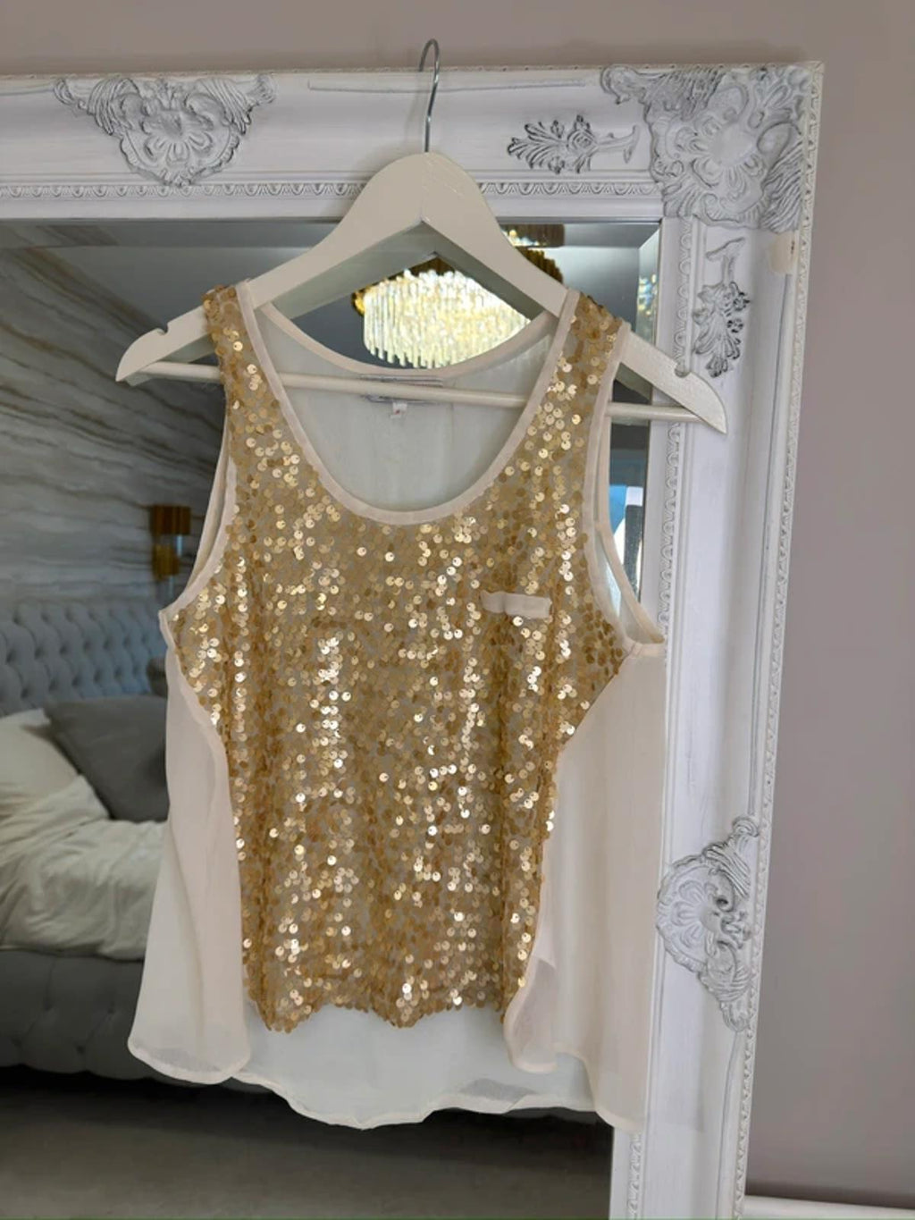 Cameo Rose Gold Sheer Blouse Small