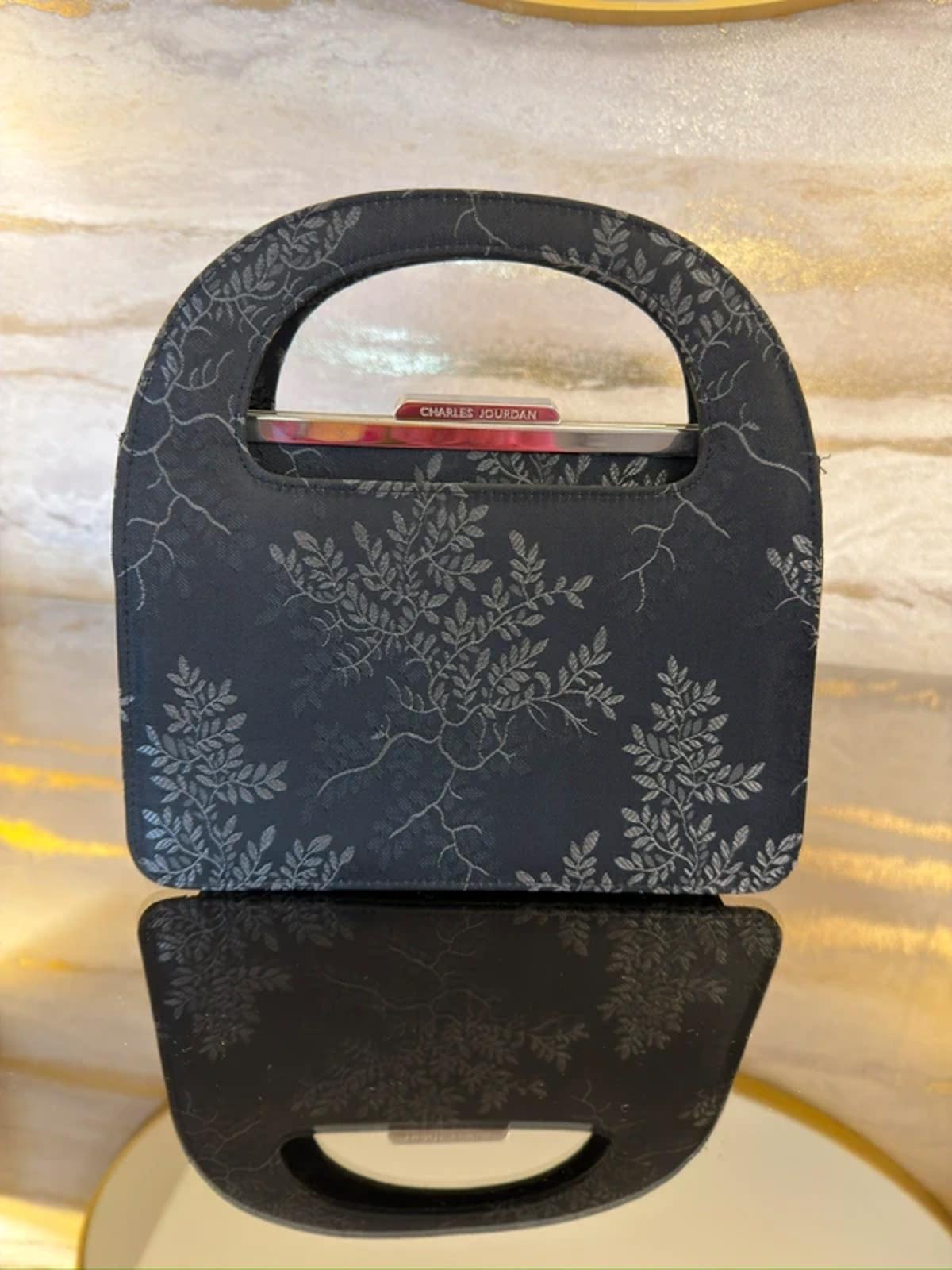 Charles Jourdan Black Floral Mini Bag