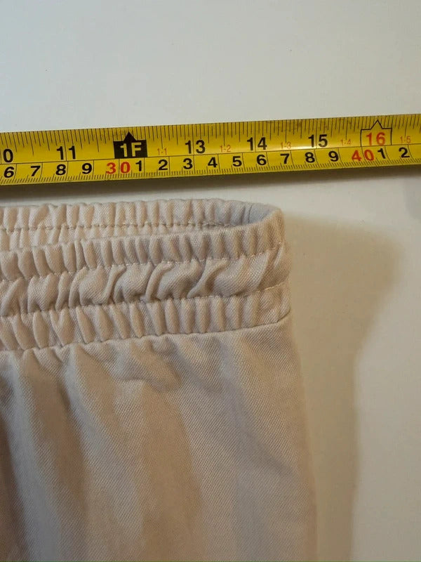 Zara Cream Wide Leg Trousers Large
