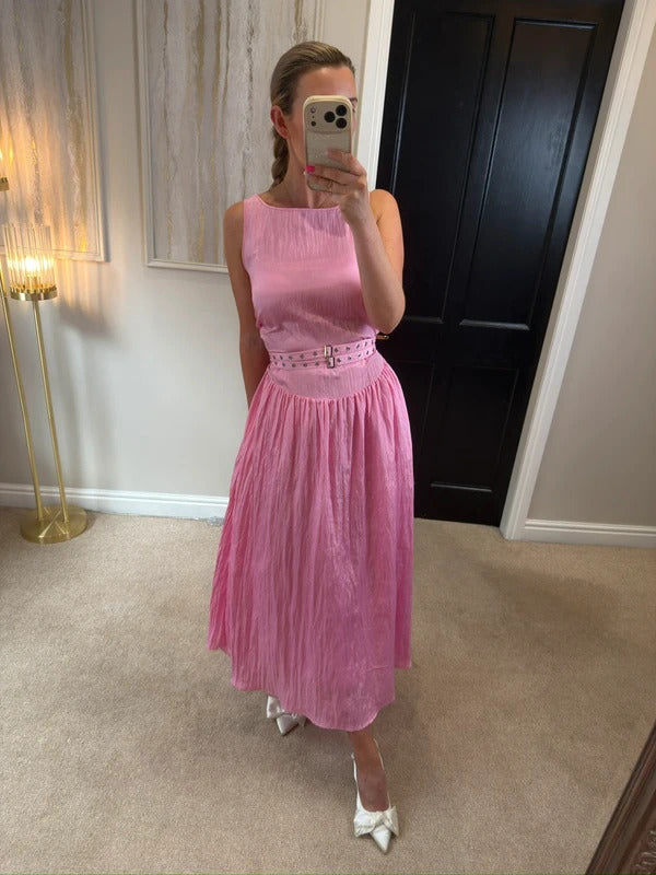 BNWT Marks & Spencer’s Pink Midaxi Belted Dress 8