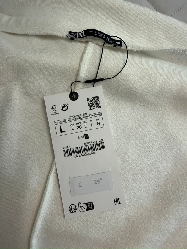 BNWT Zara White Cut Out Strapless Midi Dress