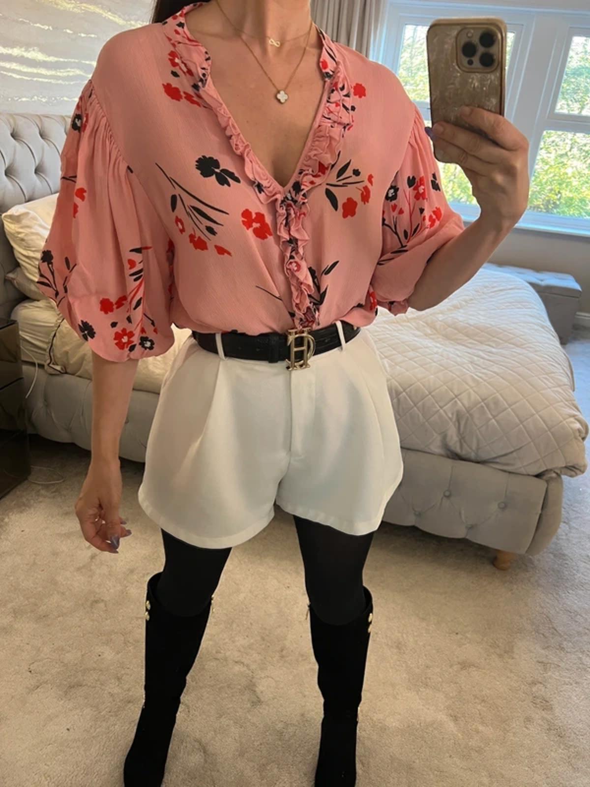 River Island Pink Floral Blouse 16