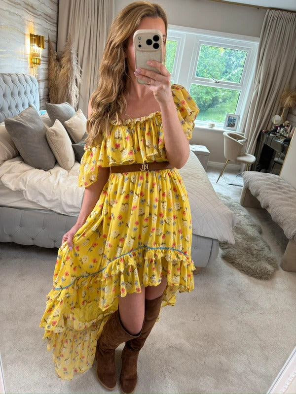 LoveShackFancy Alexia Sunbath Yellow Dress 8