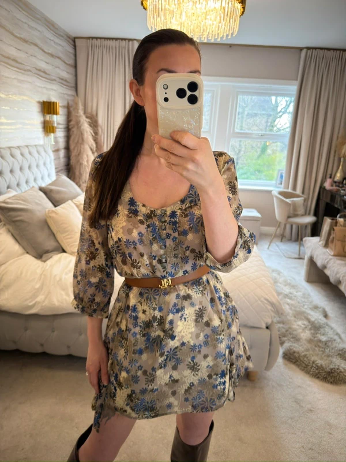 Mexx Beige & Blue Floral Blouse 14
