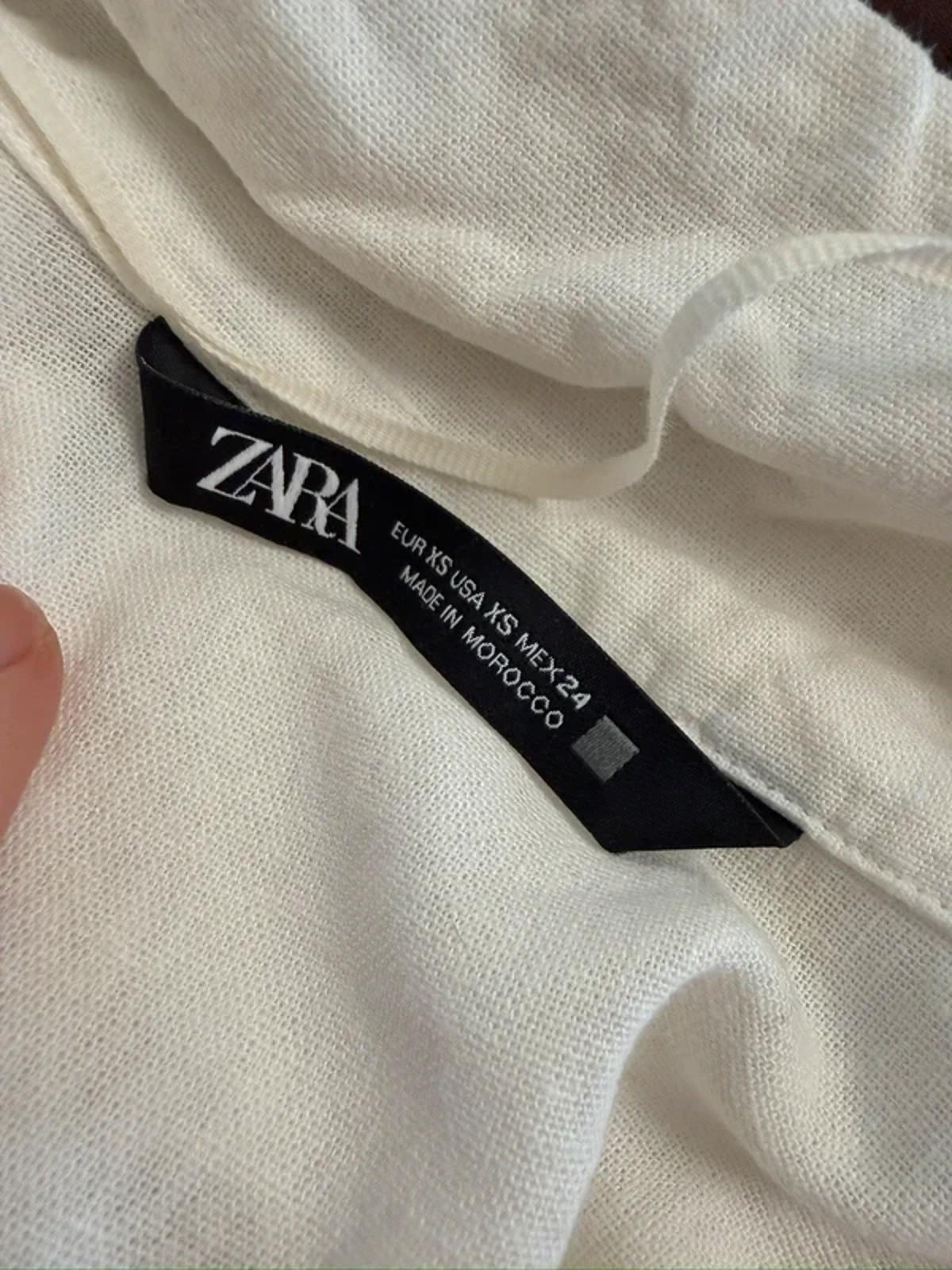 Zara White Linen Mix Jumpsuit XS