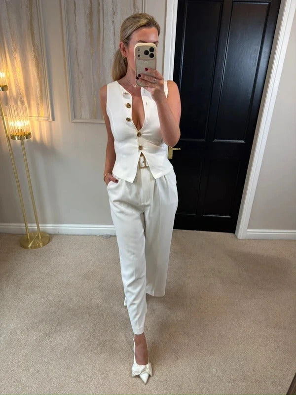 BNWT Zara Off White Waistcoat Top XS/S