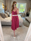 River Island Pink Pleated Diamanté Midi Dress 12