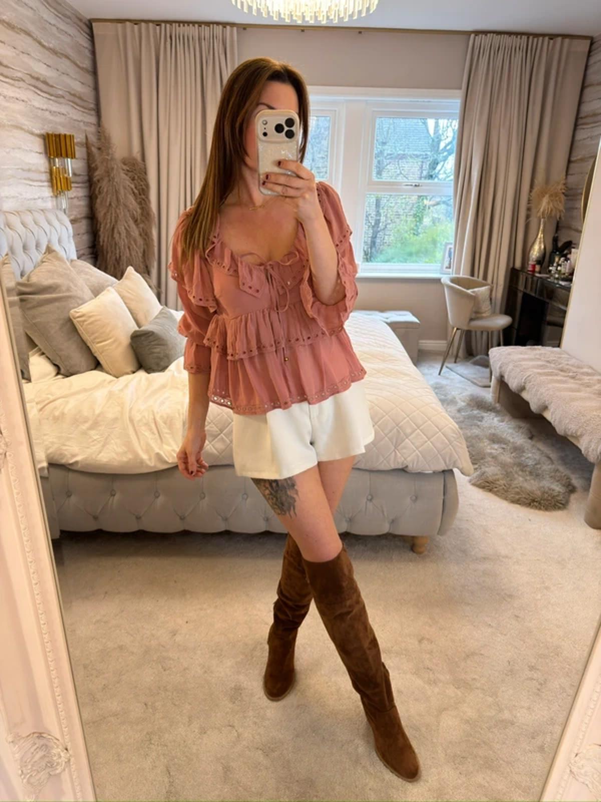 BNWT Dusky Pink Boho Blouse 8