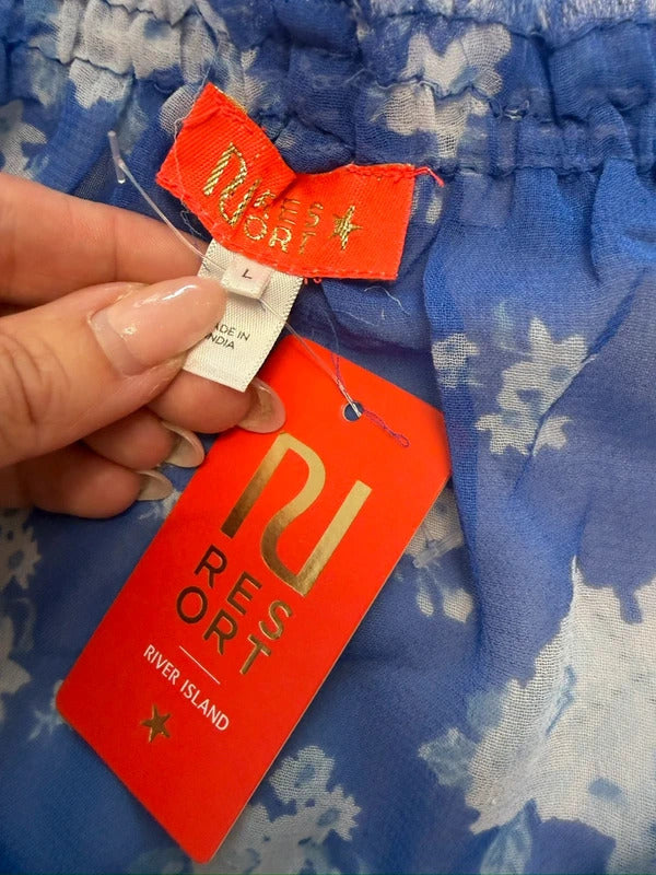 BNWT River Island Blue & White Floral Mini Dress