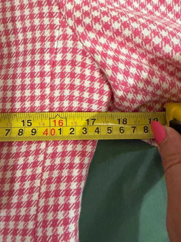 Zara Pink & White Gingham Blazer Small