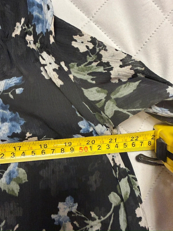 H&M Black Floral Sheer Oversized Dress XS