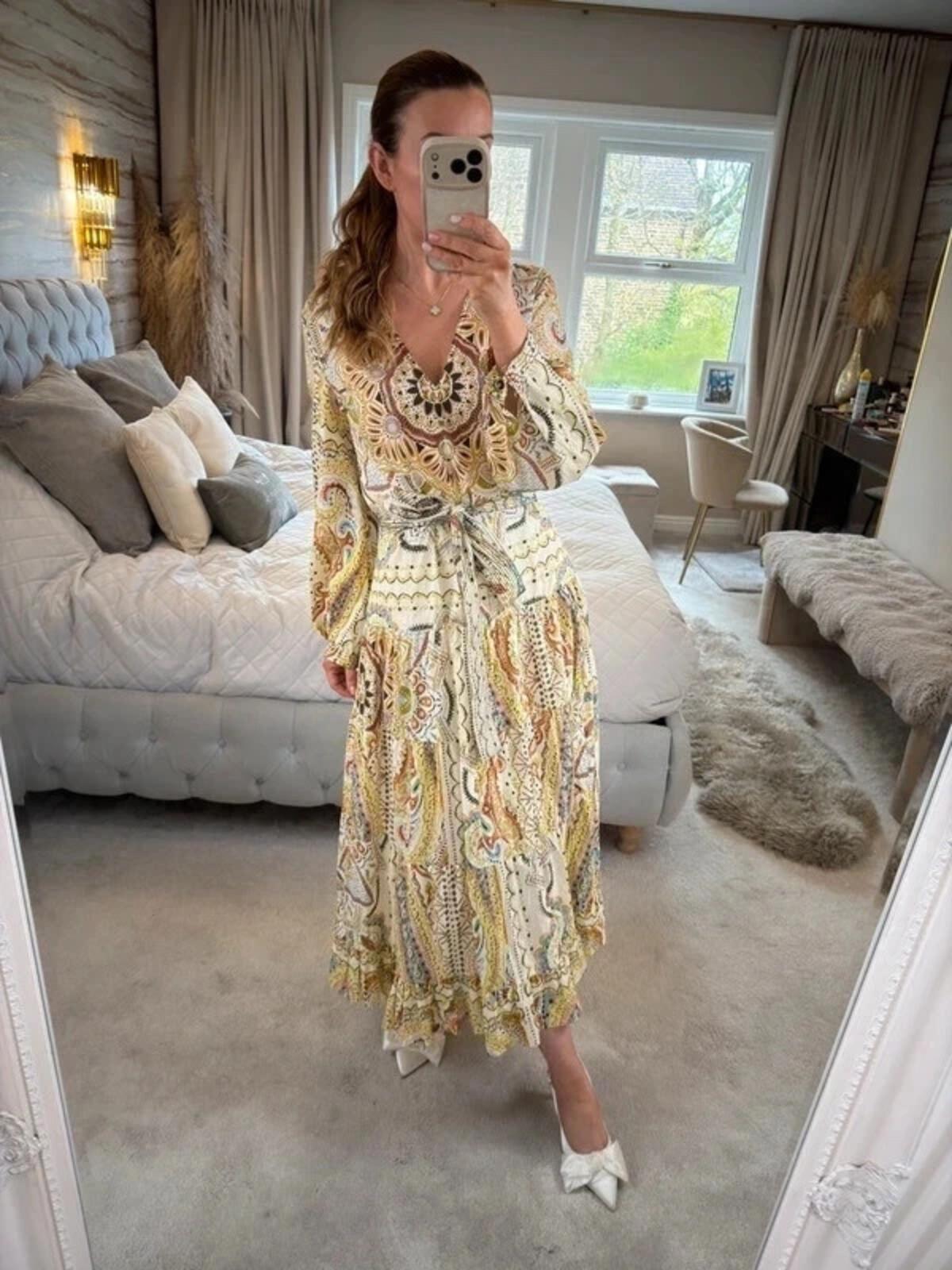 Zara Bohemian Midi Dress Small