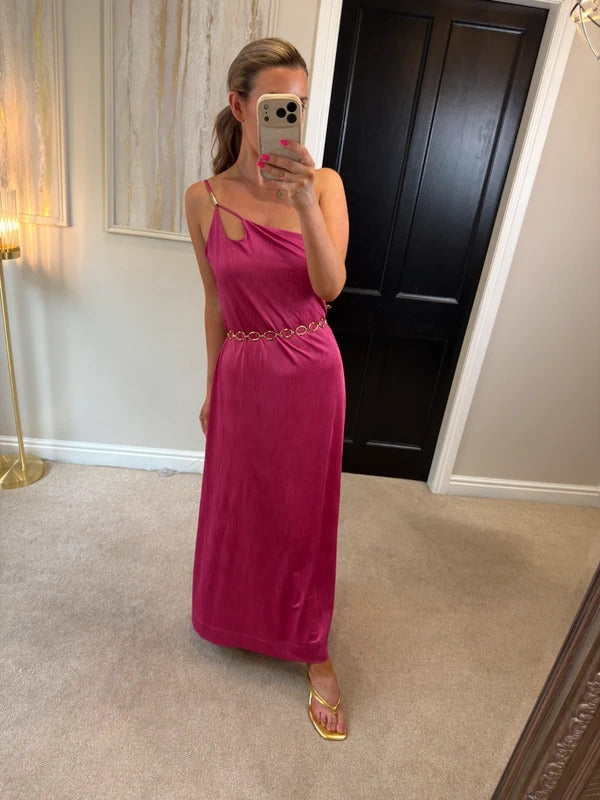 BNWT Next Pink Asymmetrical Maxi Dress 12