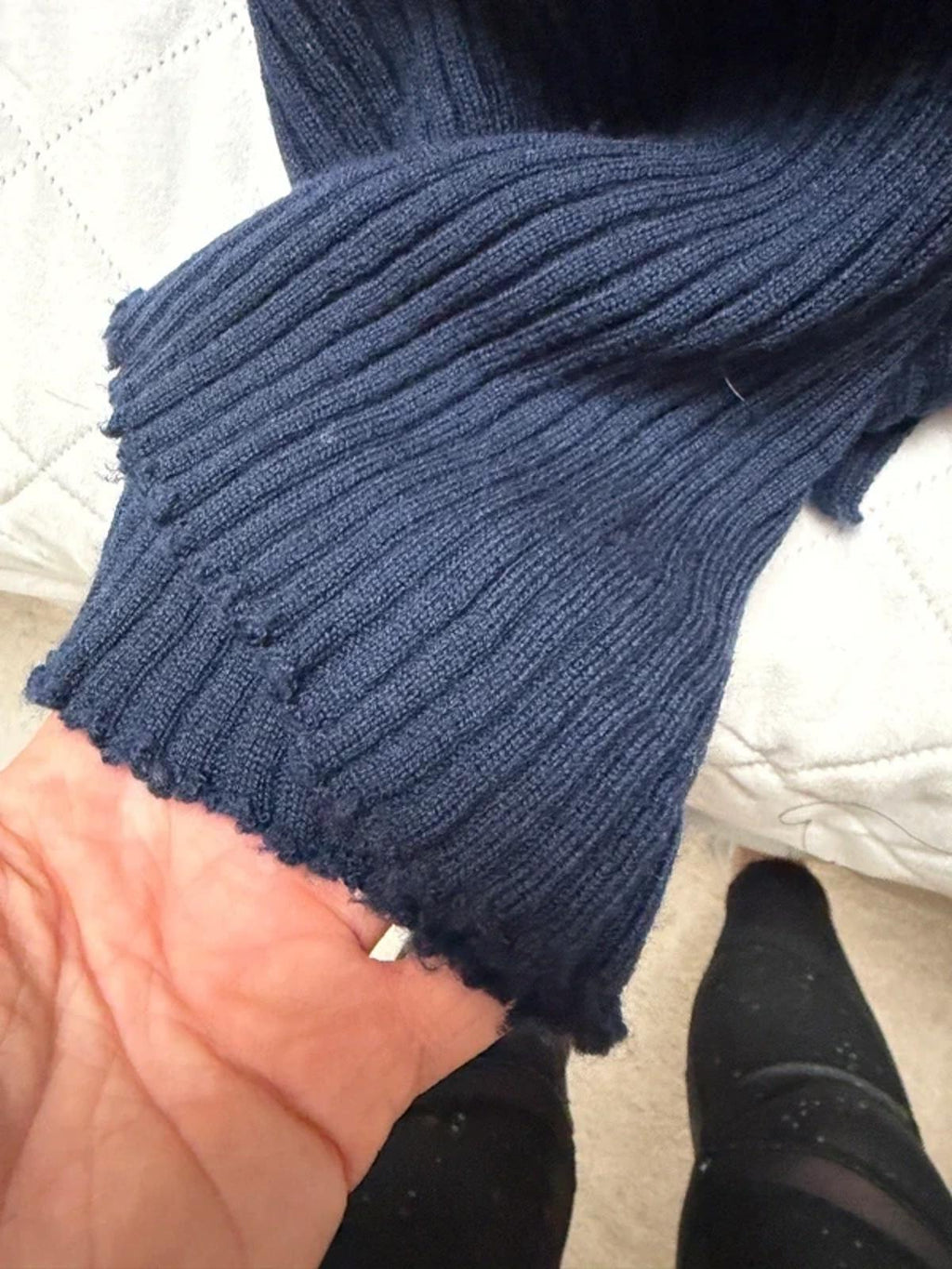 Marques Almeida Navy Knitted Asymmetrical Skirt 8/10