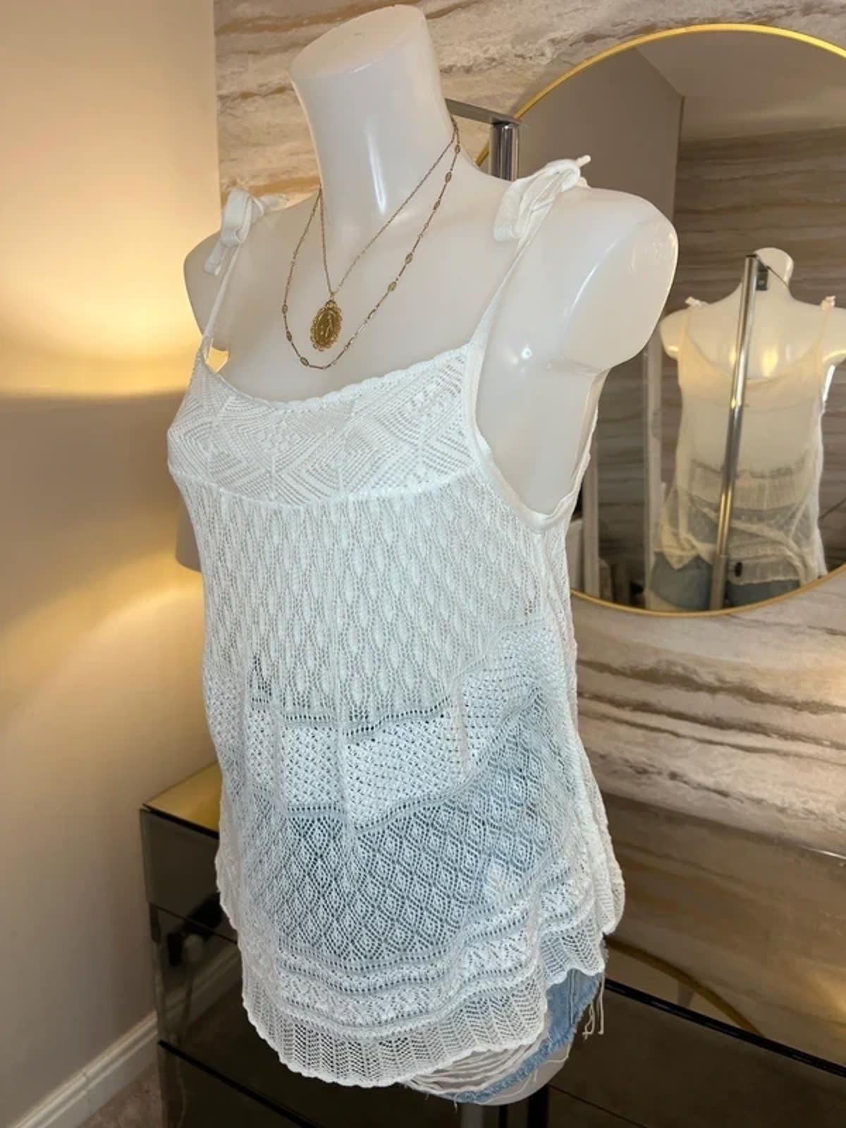 Kookai Off White Boho Lace Crochet Top 10