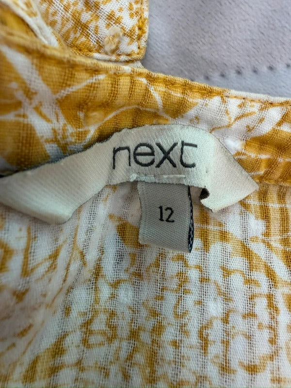 Next Mustard Yellow & White Floral Blouse 12