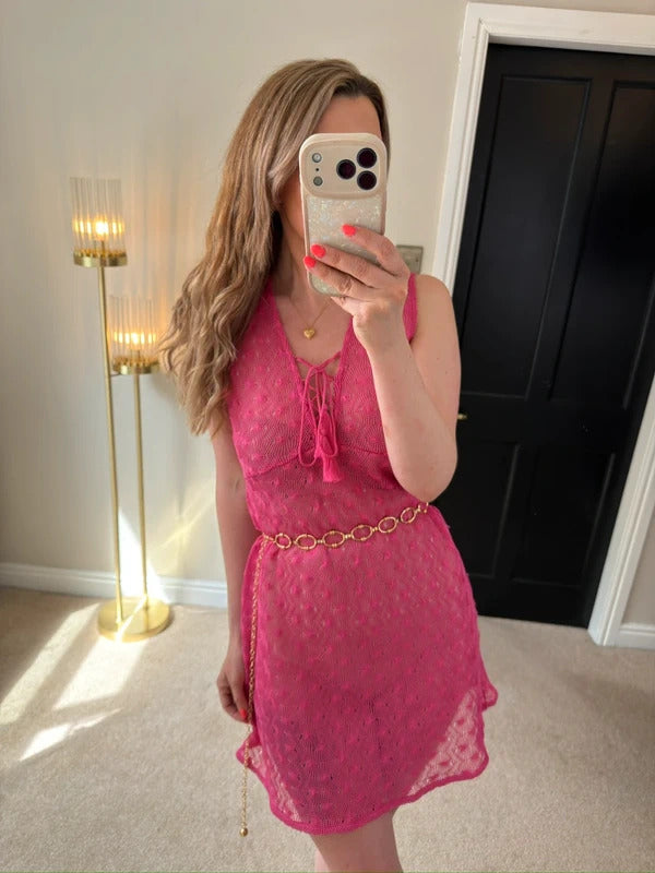 BNWT Papaya Pink Sheer Lace Cover Up Small