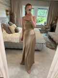 Vintage Monsoon Gold Silk Beaded Dress 10