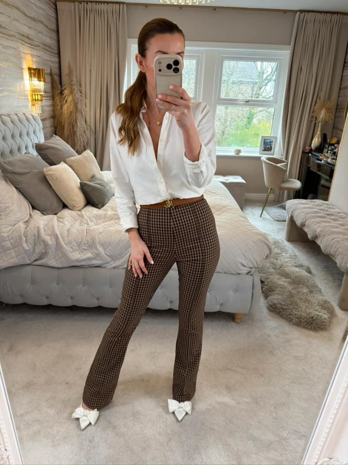 Collusion Brown & Black Check Bootcut Trouser 8