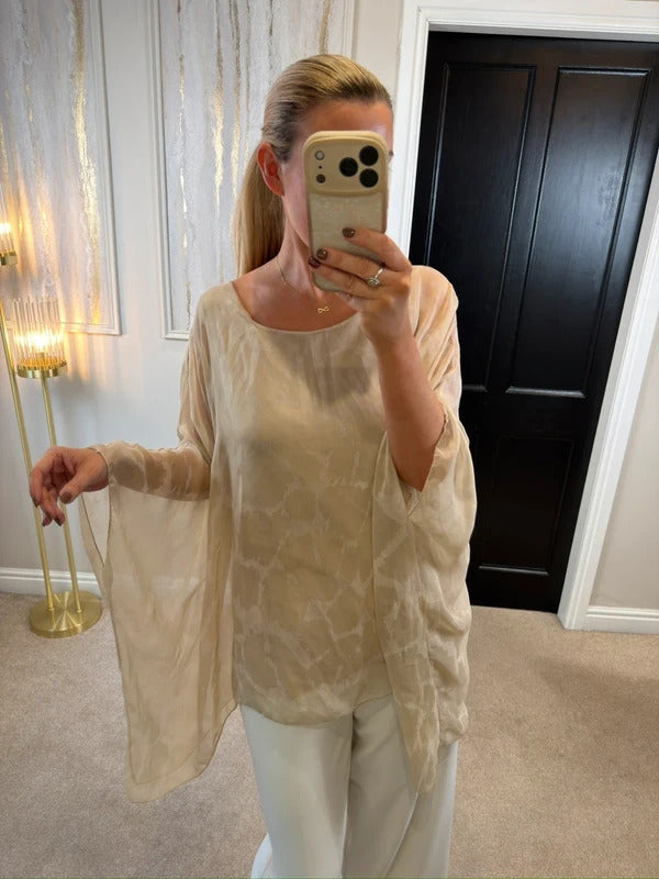 Boutique Cream Relaxed Fit Blouse One Size