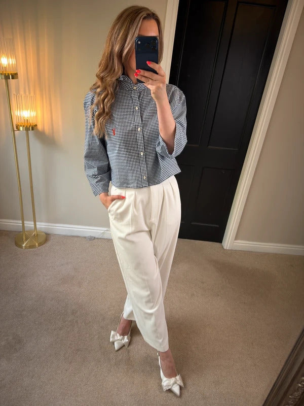 Handmade Navy & White Gingham Shirt