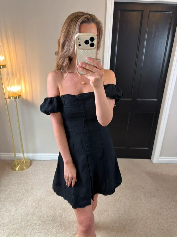 Zara Black Off The Shoulder Mini Dress XS