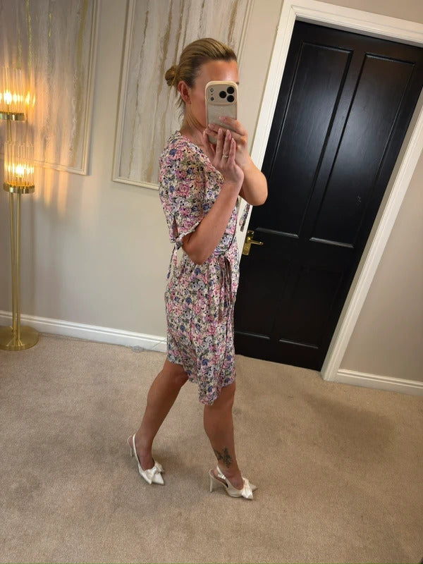 Paris Atelier & Other Stories Pink Floral Wrap Dress 10