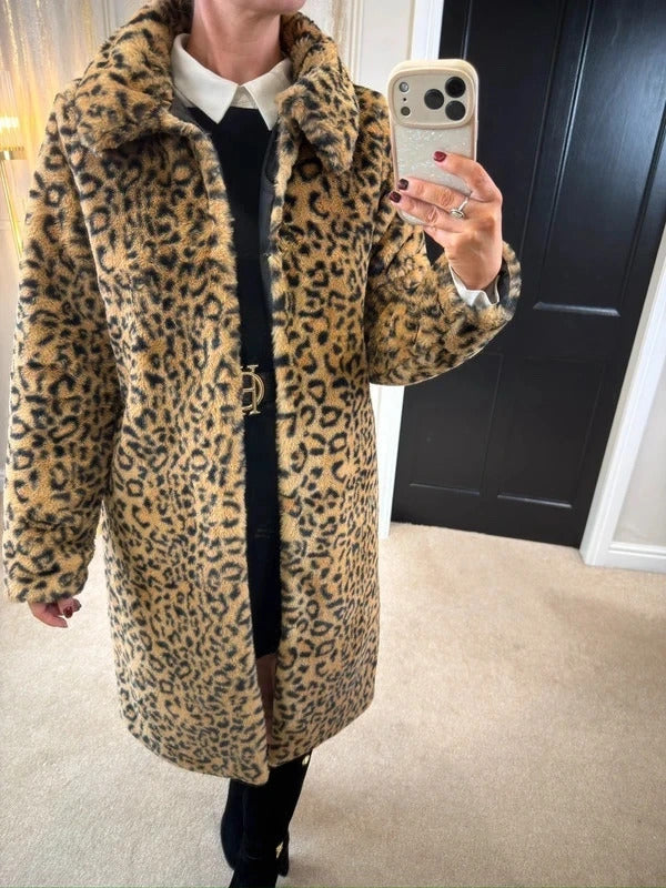 Jacqueline de Yong Animal Print Faux Fur Small