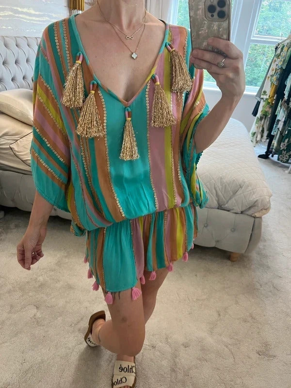 Miss June Boho Beach Kaftan One Size