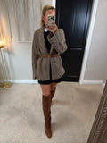 M&S Brown Knitted Open Cardigan 20