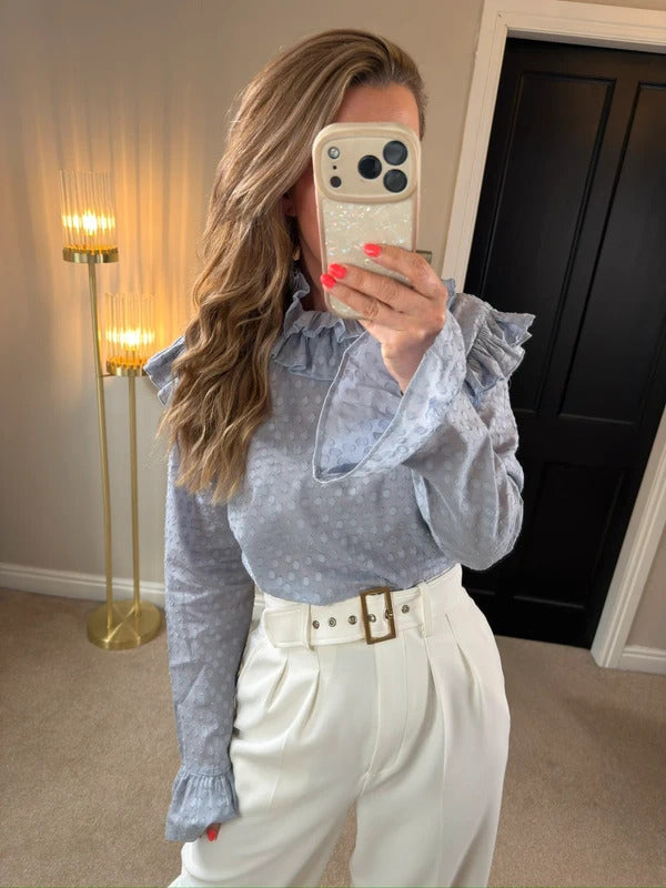 Lost Ink Dobby Frill Blouse 16