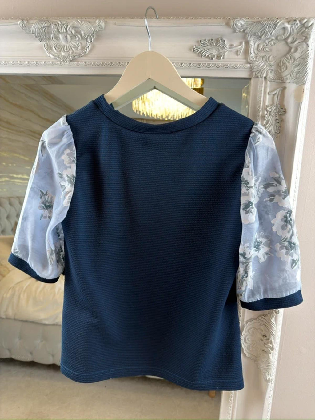 Double 11 Navy Floral Top Small