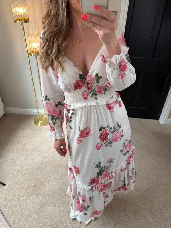 LoveShackFancy Pink Firefly Midi Dress