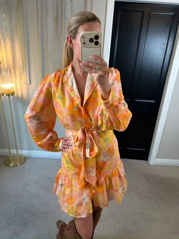 Oasis Multicoloured Floral Belted Shirt Dress 18